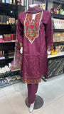 428 3PCS Lawn with embroidery with CUT Work