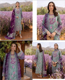 Printed three piece lawn Shafoon fupata with organza patches